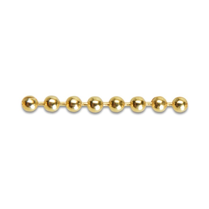 CATENA A PERLINE OTTONE LUCIDO D 3,5 MM