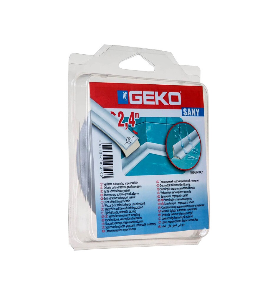 GUARNIZIONE GEKO SANIBORD 22 MM X 2,4 M BIANCO*
