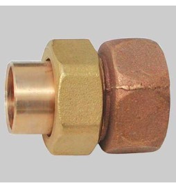BOCCHETTONE BRONZO DIRITTO 3 PEZZI FILETTATO FEMMINA A SALDARE FEMMINA - 16 x 1/2