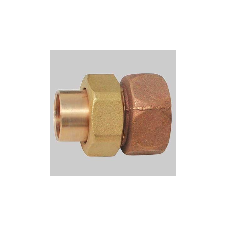 BOCCHETTONE BRONZO DIRITTO 3 PEZZI FILETTATO FEMMINA A SALDARE FEMMINA - 35 x 1"1/4