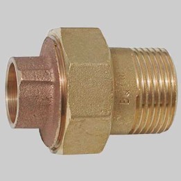 BOCCHETTONE BRONZO A 3 PEZZI DIRITTO FILETTATO MASCHIO A SALDARE FEMMINA - 22 x 3/4