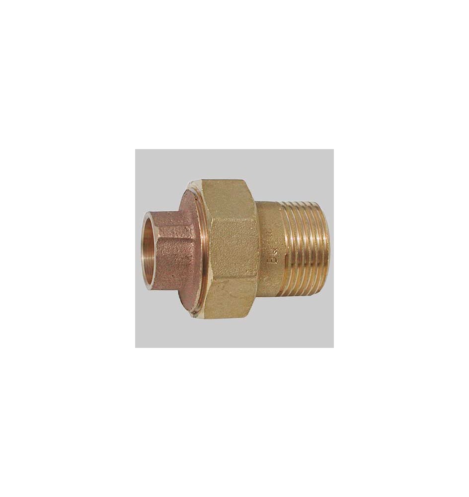 BOCCHETTONE BRONZO A 3 PEZZI DIRITTO FILETTATO MASCHIO A SALDARE FEMMINA - 22 x 1"