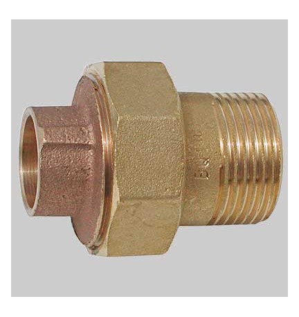 BOCCHETTONE BRONZO A 3 PEZZI DIRITTO FILETTATO MASCHIO A SALDARE FEMMINA - 35 x 1"1/4