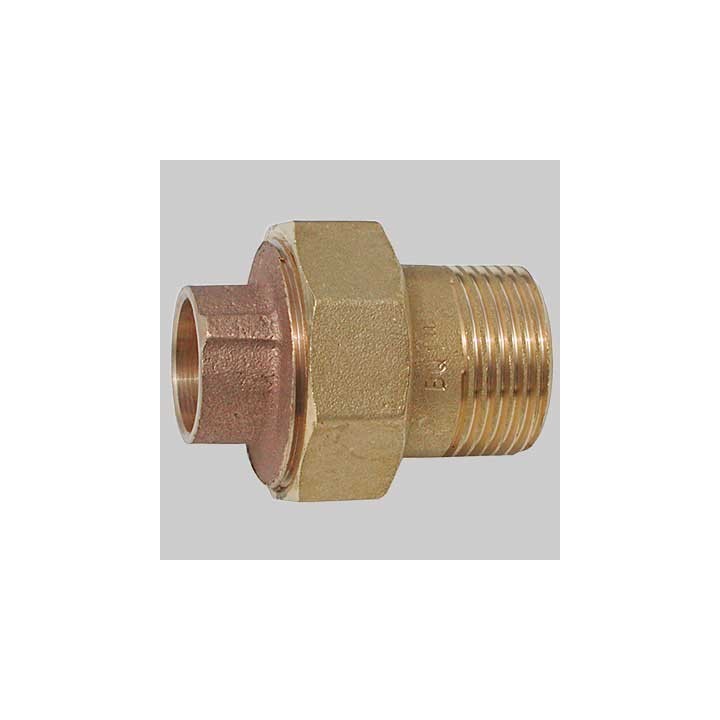 BOCCHETTONE BRONZO A 3 PEZZI DIRITTO FILETTATO MASCHIO A SALDARE FEMMINA - 35 x 1"1/4