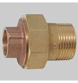 BOCCHETTONE BRONZO A 3 PEZZI DIRITTO FILETTATO MASCHIO A SALDARE FEMMINA - 54 x 2"