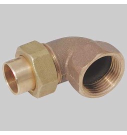 BOCCHETTONE A GOMITO BRONZO A 3 PEZZI FILETTATO FEMMINA A SALDARE FEMMINA - 18 x 1/2