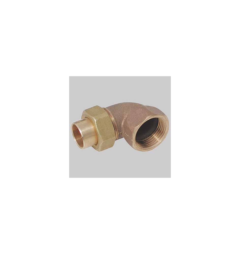 BOCCHETTONE A GOMITO BRONZO A 3 PEZZI FILETTATO FEMMINA A SALDARE FEMMINA - 22 x 1"
