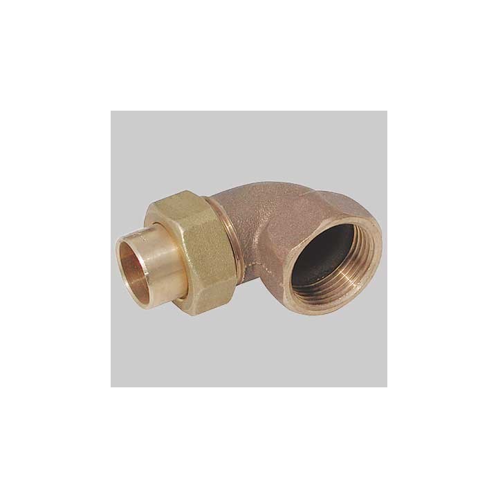 BOCCHETTONE A GOMITO BRONZO A 3 PEZZI FILETTATO FEMMINA A SALDARE FEMMINA - 28 x 1"