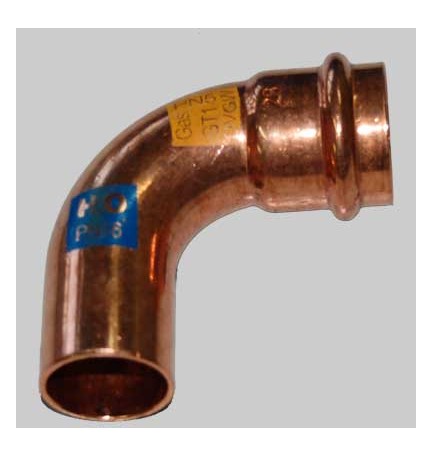 CURVA RAME A PRESSARE 90° MASCHIO/FEMMINA - 18 x 18
