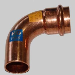 CURVA RAME A PRESSARE 90° MASCHIO/FEMMINA - 28 x 28