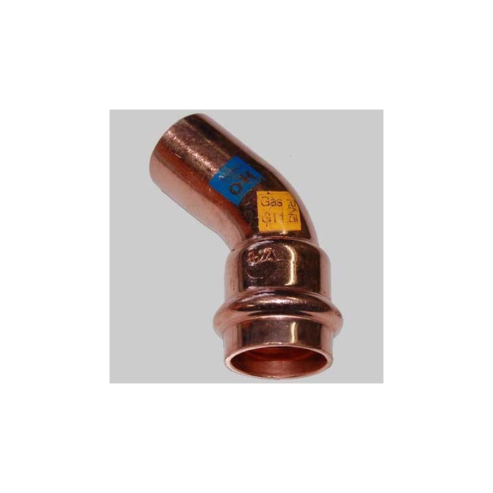 CURVA RAME A PRESSARE 45° MASCHIO/FEMMINA - 15 x 15