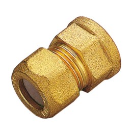 RACCORDO OTTONE DIRITTO BICONO FEMM GAS 10X3/8