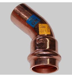 CURVA RAME A PRESSARE 45° MASCHIO/FEMMINA - 22 x 22