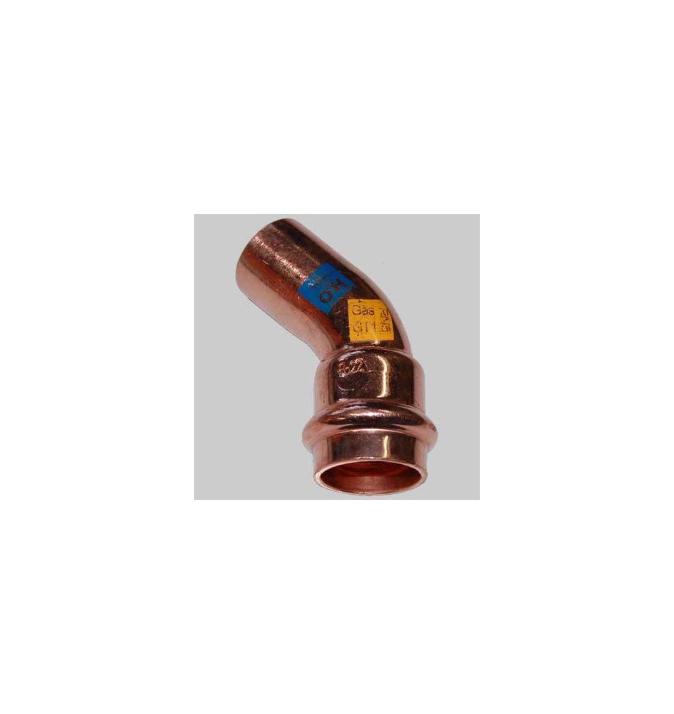 CURVA RAME A PRESSARE 45° MASCHIO/FEMMINA - 28 x 28