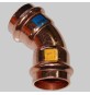 CURVA RAME A PRESSARE 45° FEMMINA/FEMMINA - 22 x 22
