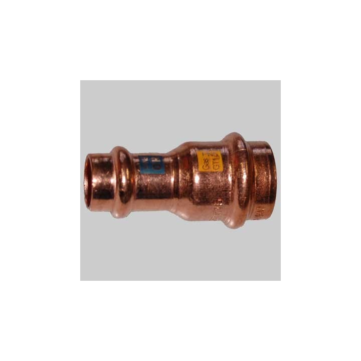 MANICOTTO RAME RIDOTTO A PRESSARE FEMMINA/FEMMINA - 22 x 15
