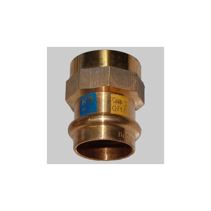RACCORDO BRONZO DIRITTO FEMMINA A PRESSARE - 22 x 3/4