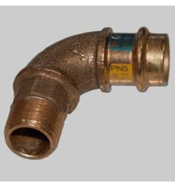 RACCORDO BRONZO GOMITO MASCHIO A PRESSARE - 12 x 1/2