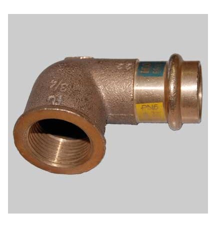 RACCORDO BRONZO GOMITO FEMMINA A PRESSARE - 12 x 1/2