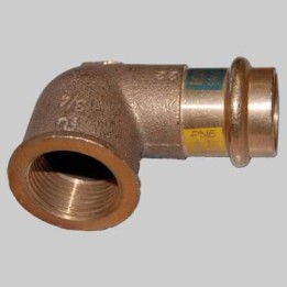 RACCORDO BRONZO GOMITO FEMMINA A PRESSARE - 15 x 1/2