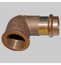 RACCORDO BRONZO GOMITO FEMMINA A PRESSARE - 15 x 1/2