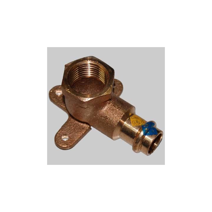 RACCORDO BRONZO GOMITO CON FLANGIA A PRESSARE - 12 x 1/2