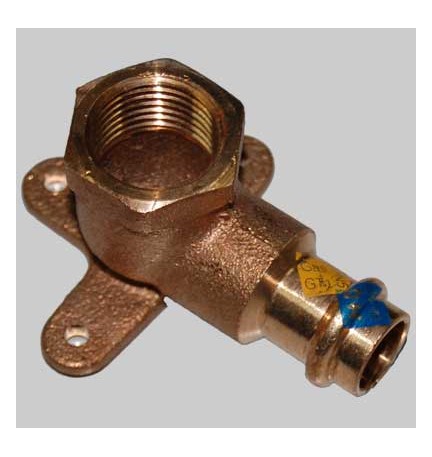 RACCORDO BRONZO GOMITO CON FLANGIA A PRESSARE - 15 x 1/2