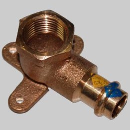 RACCORDO BRONZO GOMITO CON FLANGIA A PRESSARE - 18 x 1/2