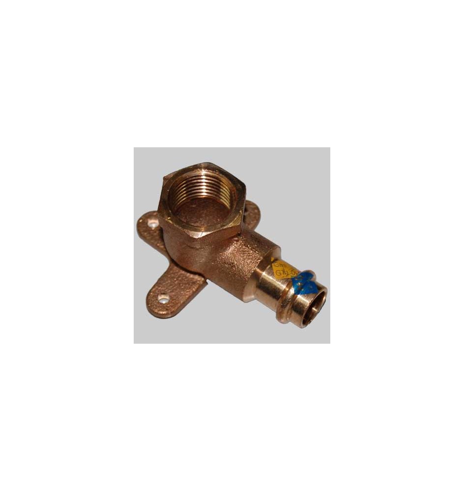 RACCORDO BRONZO GOMITO CON FLANGIA A PRESSARE - 22 x 3/4