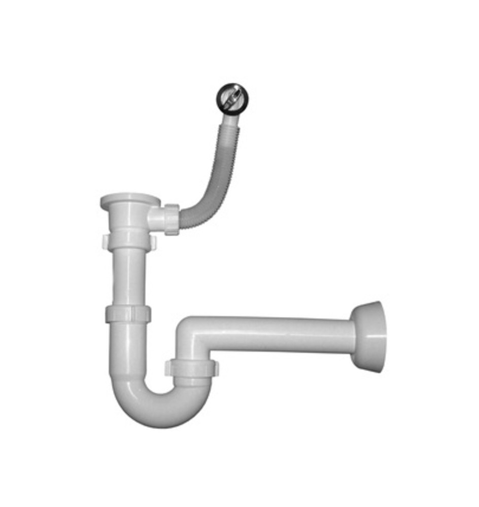 SIFONE P/LAVATOIO RESINA C/PILETTA E TROPPO PIENO