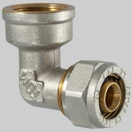 Raccordo a compressione curvo Femmina - 16 x 1/2