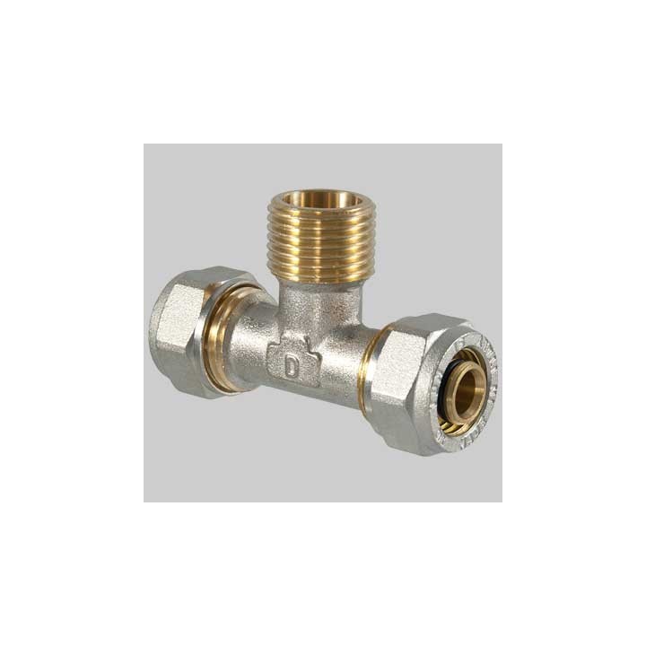 Raccordo a compressione a TEE Maschio - 16 x 1/2 x 16