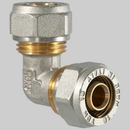 Raccordo a compressione curvo doppio - 26 x 26