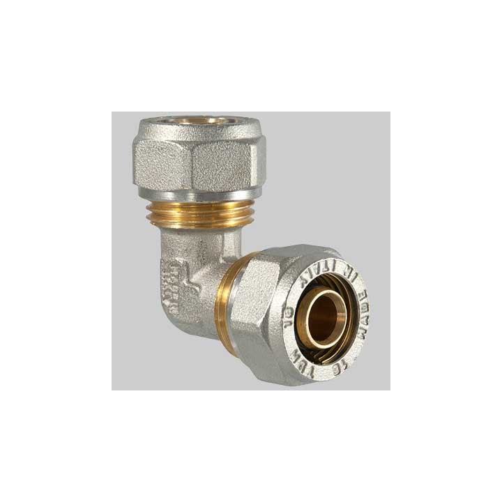 Raccordo a compressione curvo doppio - 32 x 32