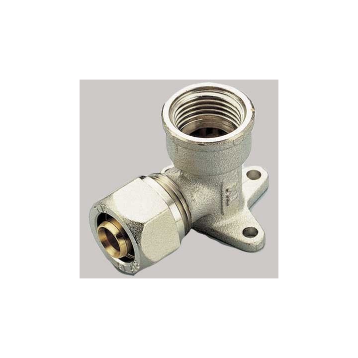 RACCORDO A COMPRESSIONE CURVO FEMMINA CON FLANGIA TIEMME - 14 x 1/2