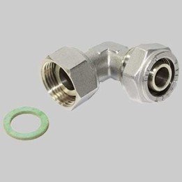 RACCORDO A COMPRESSIONE CURVO CON GIRELLO - 16 x 1/2