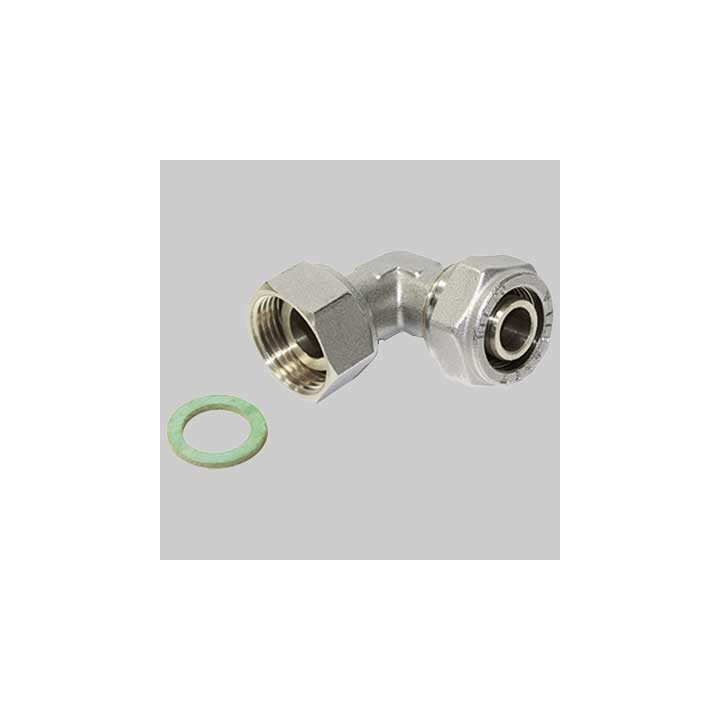 RACCORDO A COMPRESSIONE CURVO CON GIRELLO - 26 x 1"