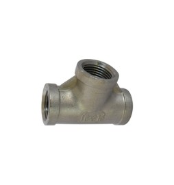 TEE A 90° F. F. F. ACCIAIO INOX 1/2"