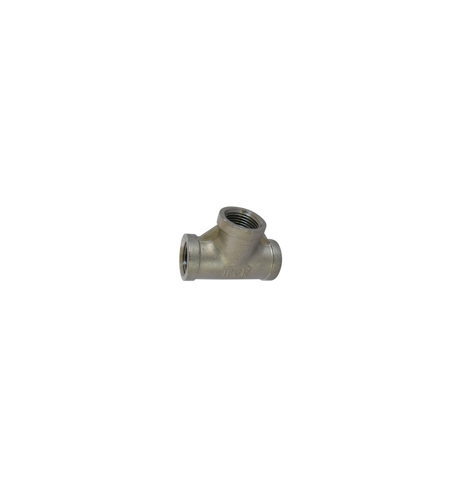 TEE A 90° F. F. F. ACCIAIO INOX 1/2"