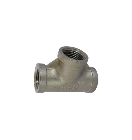 TEE A 90° F. F. F. ACCIAIO INOX 1/2"