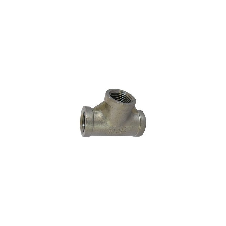 TEE A 90° F. F. F. ACCIAIO INOX 1/2"