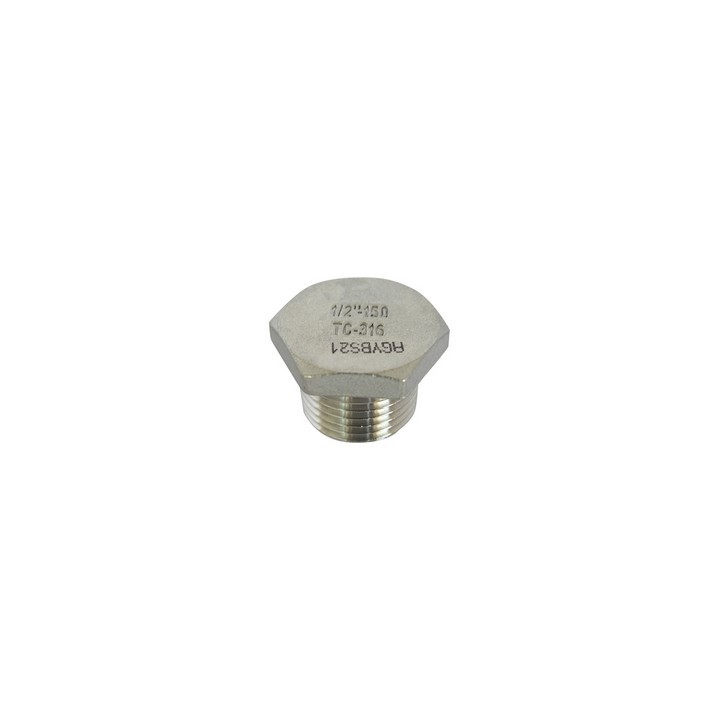 TAPPO MASCHIO ACCIAIO INOX 1/2"