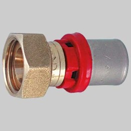 RACCORDO DIRITTO A PRESSARE CON GIRELLO CON GUARNIZIONE - 16 x 1/2 su attacco 16 - 1/2