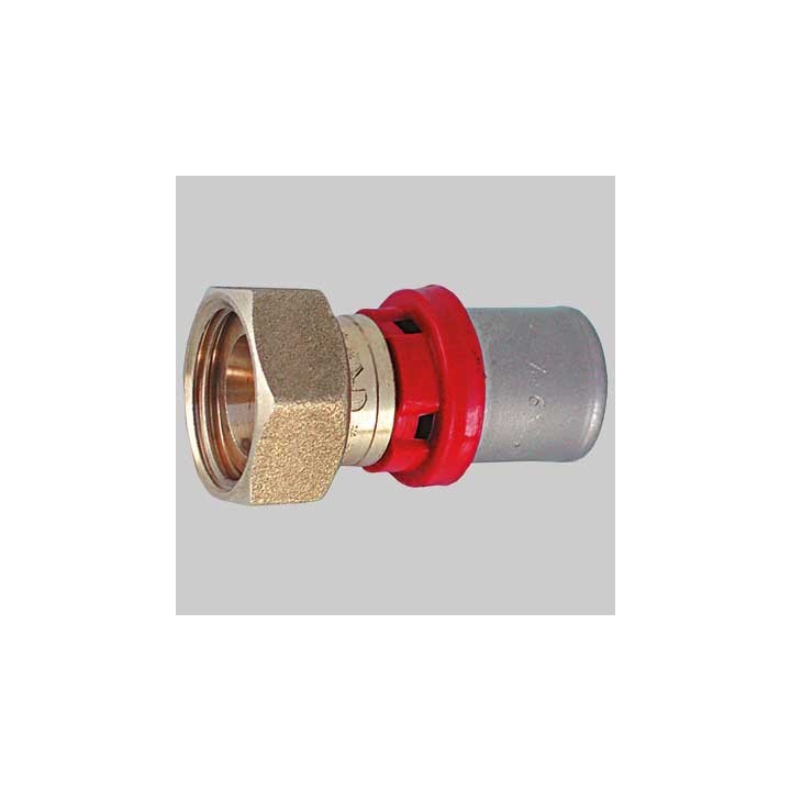 RACCORDO DIRITTO A PRESSARE CON GIRELLO CON GUARNIZIONE - 20 x 1/2 su attacco 16 - 1/2