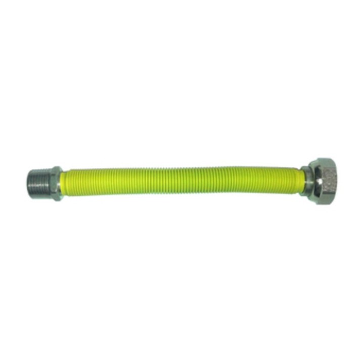 RACCORDO INOX ESTENS GAS 1/2 MAS/FEM 200-400 GIALLO