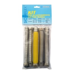 SET 5 RACCORDI INOX ESTENSIBILI 3/4 GAS P/CALDAIA