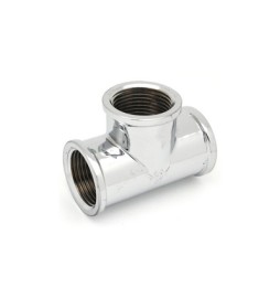 TEE FF IN OTTONE CROMO IBP 1/4" -CONF