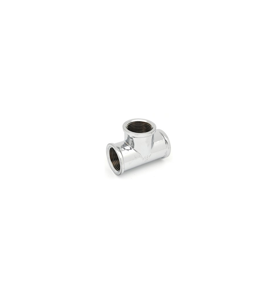TEE FF IN OTTONE CROMO IBP 1/4" -CONF