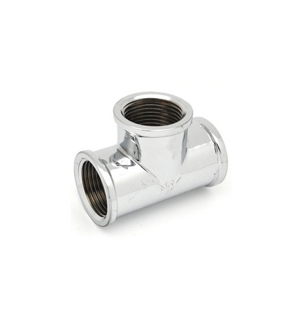 TEE FF IN OTTONE CROMO IBP 1/4" -CONF