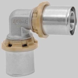 RACCORDO CURVO DOPPIO A PRESSARE - 26 x 26